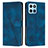 Leather Case Stands Flip Cover Holder Y08X for Huawei Honor X6 Blue