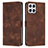 Leather Case Stands Flip Cover Holder Y08X for Huawei Honor X8 4G Brown