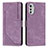 Leather Case Stands Flip Cover Holder Y08X for Motorola Moto E32s Purple