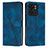 Leather Case Stands Flip Cover Holder Y08X for Motorola Moto Edge (2023) 5G Blue