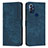 Leather Case Stands Flip Cover Holder Y08X for Motorola Moto G Play Gen 2 Blue