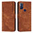 Leather Case Stands Flip Cover Holder Y08X for Motorola Moto G Play Gen 2 Brown