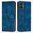 Leather Case Stands Flip Cover Holder Y08X for Motorola Moto G14 Blue