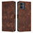 Leather Case Stands Flip Cover Holder Y08X for Motorola Moto G14 Brown