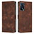 Leather Case Stands Flip Cover Holder Y08X for Oppo A16 Brown