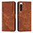 Leather Case Stands Flip Cover Holder Y08X for Sony Xperia 5 IV Brown