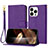 Leather Case Stands Flip Cover Holder Y09X for Apple iPhone 16 Pro Max Purple