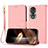 Leather Case Stands Flip Cover Holder Y09X for Huawei Honor 80 5G Rose Gold