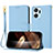 Leather Case Stands Flip Cover Holder Y09X for Huawei Honor X7a Blue