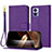 Leather Case Stands Flip Cover Holder Y09X for Motorola Moto Edge 30 Lite 5G Purple