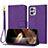 Leather Case Stands Flip Cover Holder Y09X for Motorola Moto G Power 5G (2023) Purple