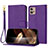 Leather Case Stands Flip Cover Holder Y09X for Motorola Moto G32 Purple