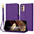 Leather Case Stands Flip Cover Holder Y09X for Motorola Moto G42 Purple