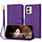 Leather Case Stands Flip Cover Holder Y09X for Motorola Moto G53 5G Purple