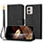 Leather Case Stands Flip Cover Holder Y09X for Motorola Moto G73 5G Black