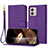 Leather Case Stands Flip Cover Holder Y09X for Motorola Moto G73 5G Purple