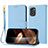 Leather Case Stands Flip Cover Holder Y09X for Nokia G60 5G Blue
