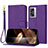 Leather Case Stands Flip Cover Holder Y09X for Realme Narzo 50 5G Purple