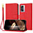 Leather Case Stands Flip Cover Holder Y09X for Realme Narzo 50 5G Red