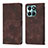 Leather Case Stands Flip Cover Holder YB1 for Huawei Honor X8b Brown