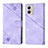 Leather Case Stands Flip Cover Holder YB1 for Motorola Moto G53 5G Purple