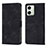 Leather Case Stands Flip Cover Holder YB1 for Motorola Moto G54 5G Black