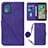 Leather Case Stands Flip Cover Holder YB1 for Nokia C02 Purple