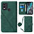 Leather Case Stands Flip Cover Holder YB1 for Nokia C22 Green