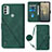 Leather Case Stands Flip Cover Holder YB1 for Nokia C31 Green