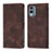 Leather Case Stands Flip Cover Holder YB1 for Nokia X30 5G Brown