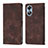 Leather Case Stands Flip Cover Holder YB1 for Oppo A17 Brown