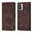 Leather Case Stands Flip Cover Holder YB1 for Oppo A77 5G Brown