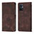 Leather Case Stands Flip Cover Holder YB1 for Oppo A96 5G Brown