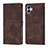 Leather Case Stands Flip Cover Holder YB1 for Samsung Galaxy A04 4G Brown