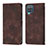 Leather Case Stands Flip Cover Holder YB1 for Samsung Galaxy A12 Brown