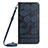 Leather Case Stands Flip Cover Holder YB1 for Samsung Galaxy A34 5G Blue