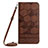 Leather Case Stands Flip Cover Holder YB1 for Samsung Galaxy A34 5G Brown