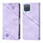 Leather Case Stands Flip Cover Holder YB1 for Samsung Galaxy F12 Purple