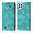 Leather Case Stands Flip Cover Holder YB1 for Samsung Galaxy M32 4G Green