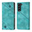 Leather Case Stands Flip Cover Holder YB1 for Samsung Galaxy S21 FE 5G Green