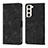 Leather Case Stands Flip Cover Holder YB1 for Samsung Galaxy S22 Plus 5G Black