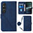 Leather Case Stands Flip Cover Holder YB1 for Sony Xperia 1 V Blue