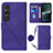 Leather Case Stands Flip Cover Holder YB1 for Sony Xperia 1 V Purple