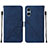 Leather Case Stands Flip Cover Holder YB1 for Sony Xperia 5 V Blue