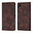 Leather Case Stands Flip Cover Holder YB1 for Sony Xperia Ace III Brown
