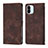 Leather Case Stands Flip Cover Holder YB1 for Xiaomi Poco C50 Brown