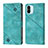 Leather Case Stands Flip Cover Holder YB1 for Xiaomi Poco C50 Green