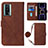 Leather Case Stands Flip Cover Holder YB1 for Xiaomi Poco F5 Pro 5G Brown