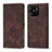 Leather Case Stands Flip Cover Holder YB1 for Xiaomi Redmi 10 Power Brown