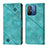 Leather Case Stands Flip Cover Holder YB1 for Xiaomi Redmi 12C 4G Green